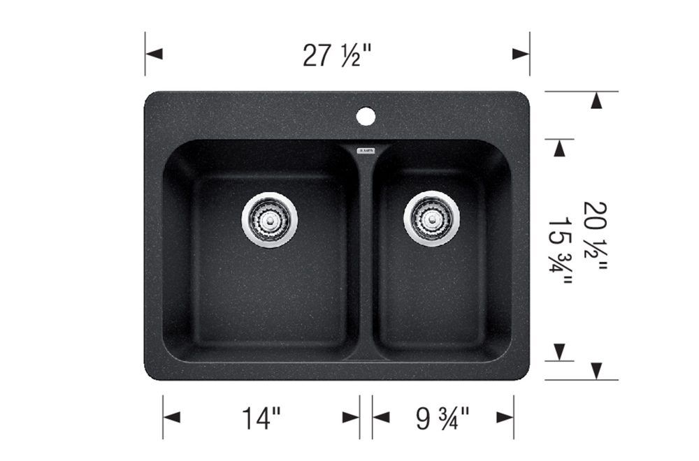 Blanco Vision 1.5 bowl silgranit sink Concrete Grey