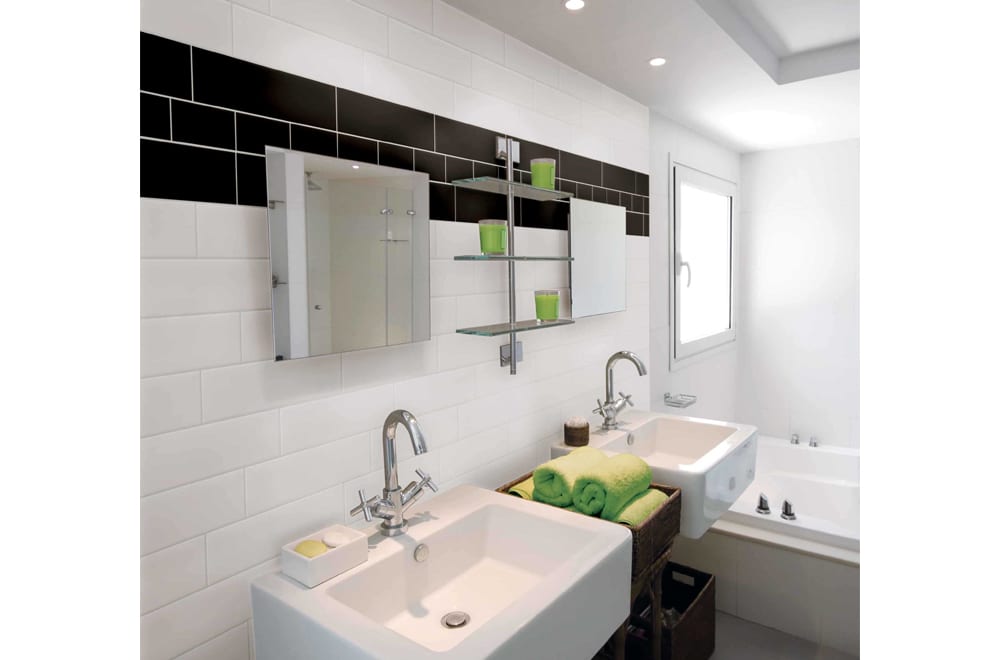 Ceratec 4x16 Subway Tile Matte Black and Matte White