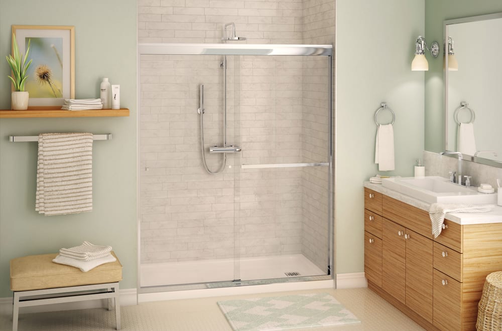 Maax aura shower door clear glass 135665-900-084 1000x600