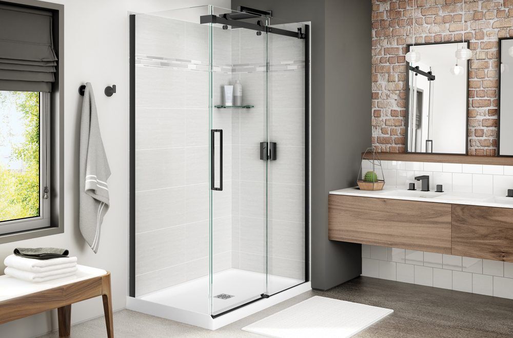 Maax Halo Big Roller SLIDING SHOWER DOOR - 48 matte black (2)
