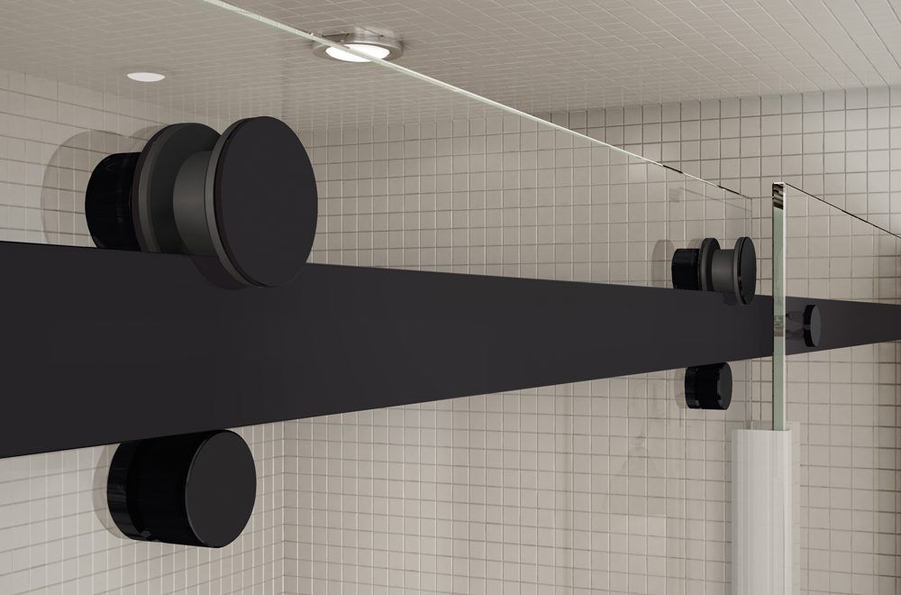 Maax Halo Big Roller SLIDING SHOWER DOOR - 48 matte black (5)