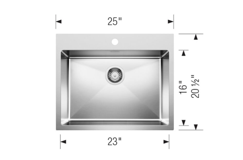 Blanco Quatrus Single Bowl Drop In Stainless Steel Sink - Image 3