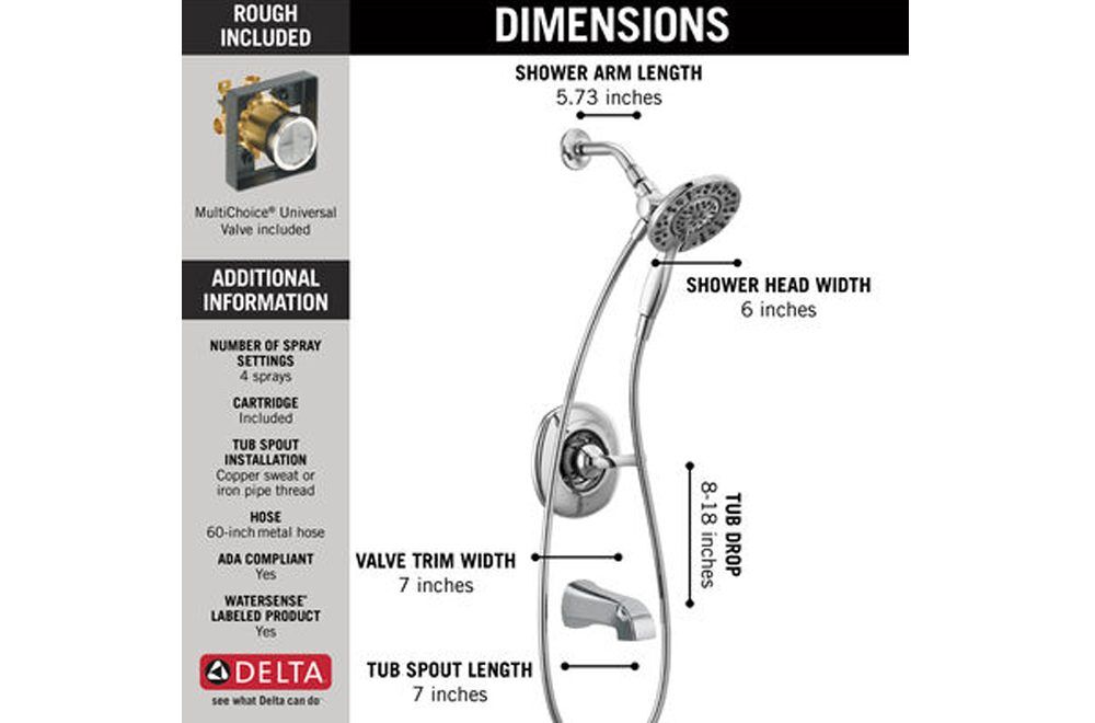Delta Larkin Tub & Shower Faucet chrome 144890-I-B1 (4)