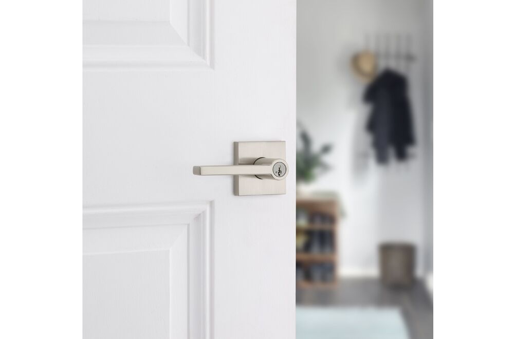 halifax-square-entry-lever-featuring-smartkey-in-satin-nickel keyed 1
