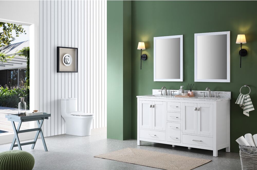 White Shaker 60 inch Vanity 2