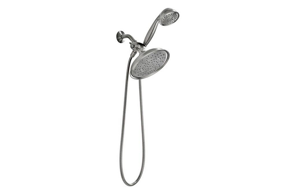 MOEN - REFRESH 9in DIAMETER STANDARD SPRAY SHOWERHEAD WITH HANDHELD SHOWER brushed nickel 25510SRN 1