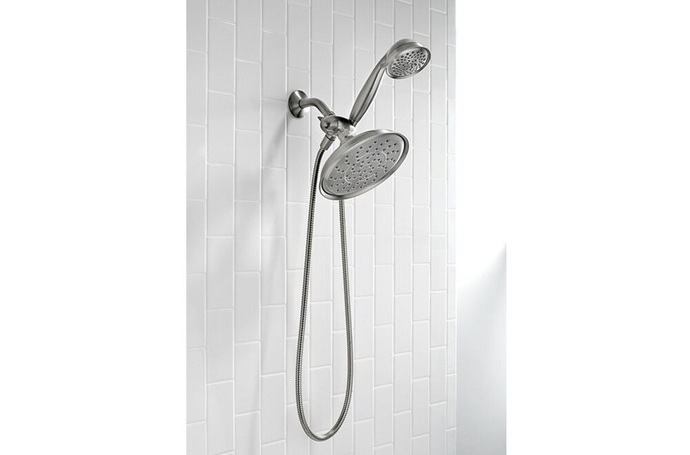 MOEN - REFRESH 9in DIAMETER STANDARD SPRAY SHOWERHEAD WITH HANDHELD SHOWER brushed nickel 25510SRN 2
