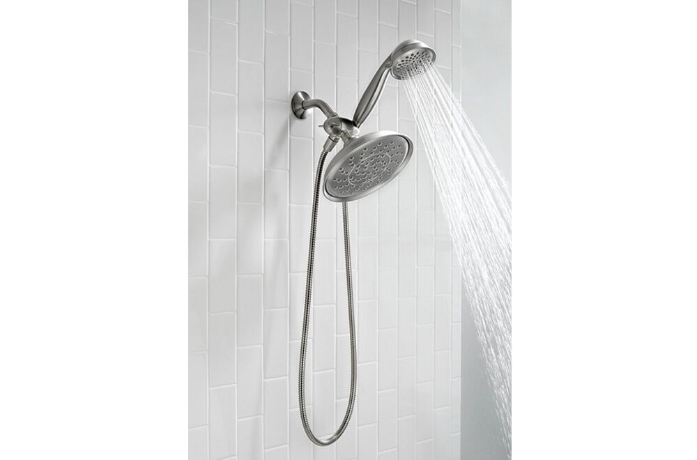 MOEN - REFRESH 9in DIAMETER STANDARD SPRAY SHOWERHEAD WITH HANDHELD SHOWER brushed nickel 25510SRN 3