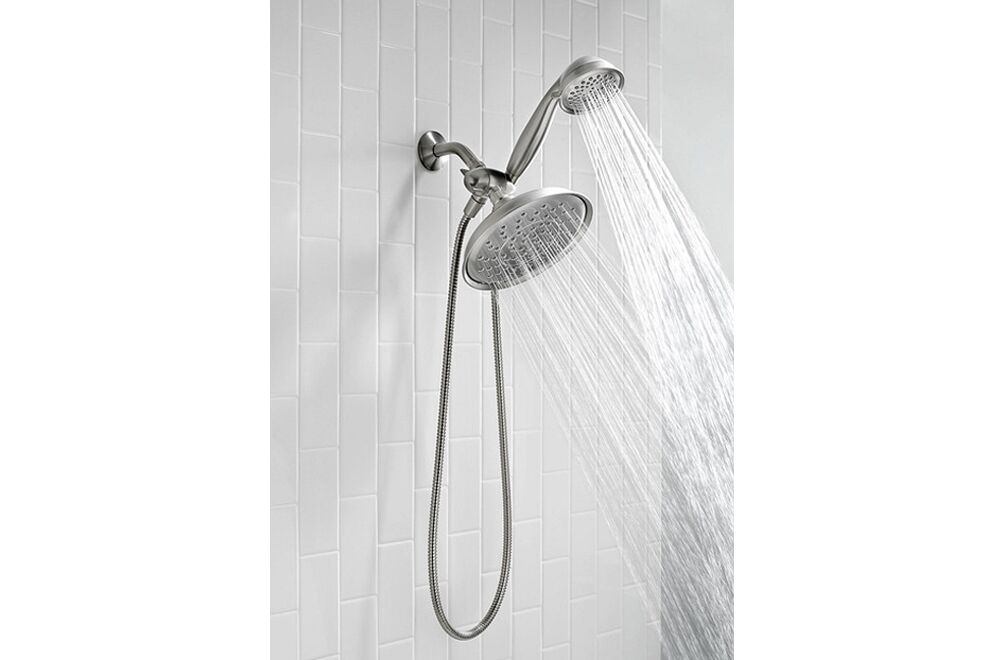 MOEN - REFRESH 9in DIAMETER STANDARD SPRAY SHOWERHEAD WITH HANDHELD SHOWER brushed nickel 25510SRN 4
