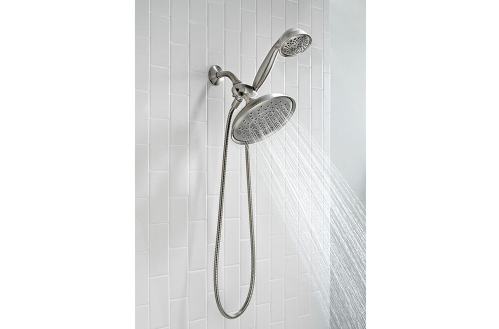 MOEN - REFRESH 9in DIAMETER STANDARD SPRAY SHOWERHEAD WITH HANDHELD SHOWER brushed nickel 25510SRN 5