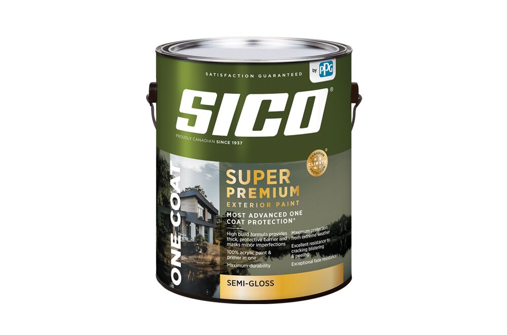 SICO SUPER PREMIUM EXTERIOR PAINTS - SEMI-GLOSS WHITE INTERIOR - 3.78L