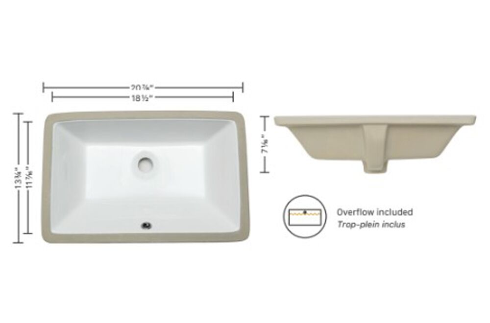 Luxo Rectangular Undermount Sink - Image 3