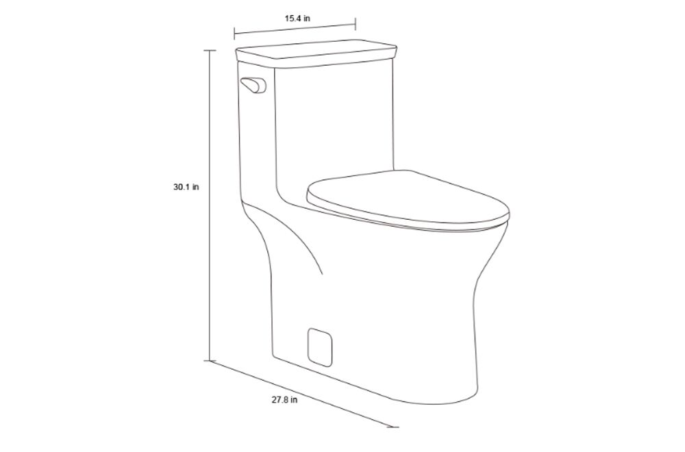 Madison 4.8L skirted toilet technical drawing